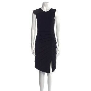 Rag & Bone Crew Neck Midi  Sheath Dress Leather detailing size 4